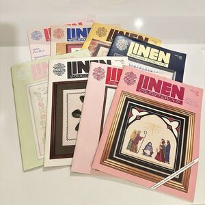 Lot of 8 Linen Quarterly Magazines Designs by Gloria & Pat 1989-1990 Volumes 1-8